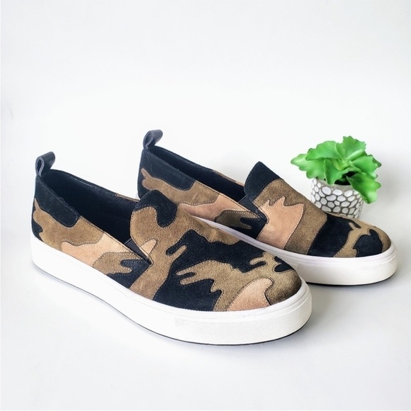 Sanctuary Dashing Camo Camouflage Patchwork Sip On Sneakers Suede Leather Sz 8.5 - Picture 2 of 9
